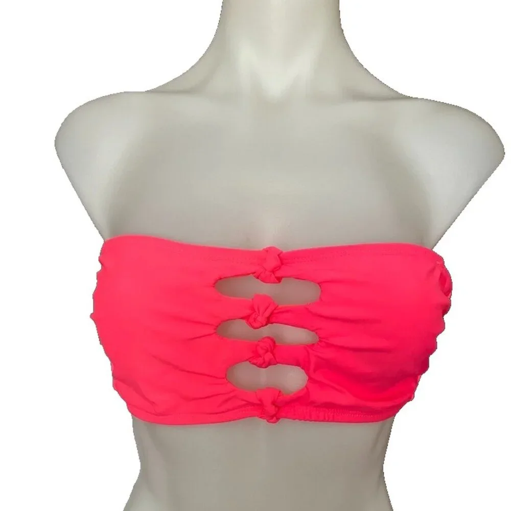 So size L Junior Swim Knot front Bandeau Top Large FLAWED